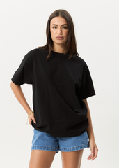 AFENDS Mens Genesis - Heavyweight Boxy Tee - Black