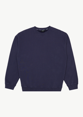 AFENDS Mens Genesis - Crew Neck - Washed Deep Sea