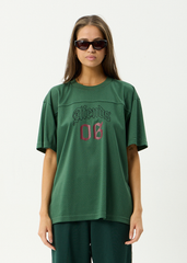 AFENDS Mens Zero Six - Mesh Jersey Boxy Tee - Pine