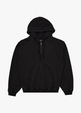 AFENDS Mens Residence - Heavyweight Boxy Zip Hood - Stone Black