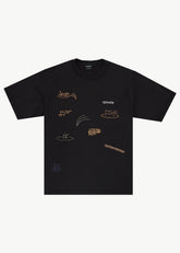 AFENDS Mens Leap - Heavyweight Boxy Tee - Stone Black