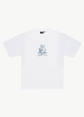 AFENDS Mens Flower Patch - Heavyweight Boxy Tee - White