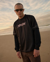 AFENDS Mens Nationals - Mesh Jersey Boxy Tee - Black
