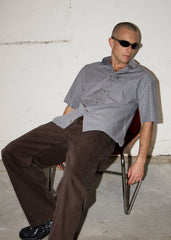 AFENDS Mens Proposal - Short Sleeve Shirt - Slate Blue Check