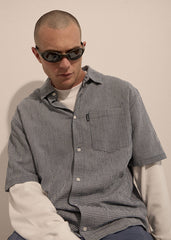 AFENDS Mens Independent - Short Sleeve Shirt - Navy Check
