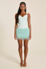 The Hourglass Corset Top in Aqua