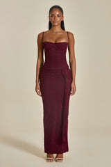 The Lexi Lace Corset Top in Plum