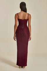 The Lexi Lace Corset Top in Plum