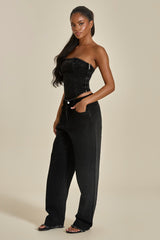 Kai Rhinestone Corset in Black