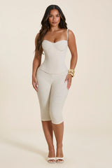 The Everly Lace Up Corset Top in Off White