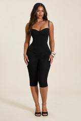 The Everly Lace Up Corset Top in Black