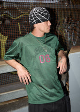 AFENDS Mens Zero Six - Mesh Jersey Boxy Tee - Pine