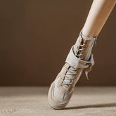 Spanish Niche Brand Retro Canvas Choes Mid-Calf Martin Boots Breathable Soft-Soled Short Boots Casual Women's Boots