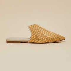 Contessa Roscoe Beige Slippers in Raffia