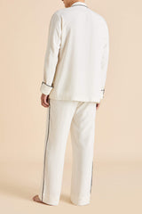 Laurent Ivory Pyjamas in Sandwashed Silk