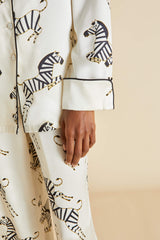 Lila Zebedee Ivory Pajamas in Silk Satin