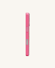 Smile Face Artificial Crystal Phone Case - Pink