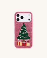 Christmas Tree Bling Phone Case - Pink