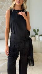 Taysha Tunic Top - Black