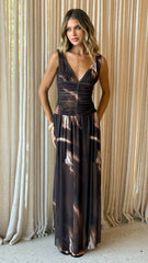 Maeve Sheer Maxi Dress - Cocoa Ochre