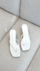 Madina Heel - Cream Linen