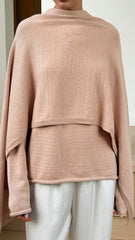 Jazmine Knitted Sweater and Scarf - Peach