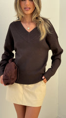 Sophie Knit Sweater - Chocolate