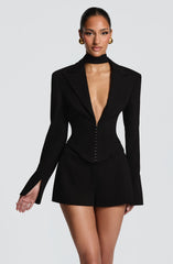 Agatha Cropped Blazer - Black
