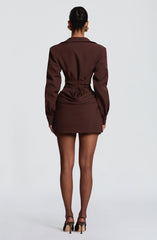 Brietta Mini Dress - Plum Brown