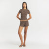 Cotton Jersey T-Shirt - Sienna Natural Leopard