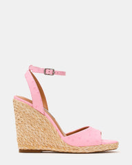 Devin Ostrich Pink Leather