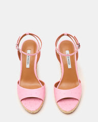 Devin Ostrich Pink Leather