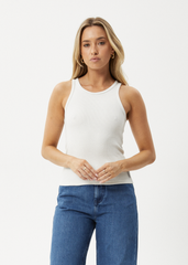 AFENDS Womens Lydia - Rib Singlet - White