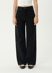 AFENDS Womens Bella - Denim Wide Leg Jean - Washed Black