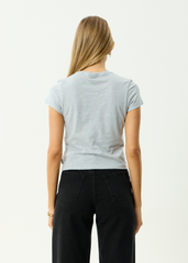 AFENDS Womens Carmen - Baby Tee - Shadow Grey Marle