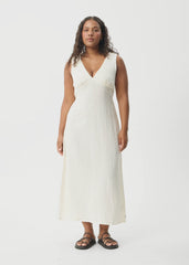 AFENDS Womens Tully - Seersucker Maxi Dress - Off White