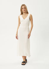 AFENDS Womens Tully - Seersucker Maxi Dress - Off White