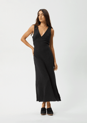 AFENDS Womens Tully - Seersucker Maxi Dress - Black
