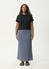 AFENDS Womens Lita - Seersucker Maxi Skirt - Shipwreck Marlin