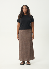 AFENDS Womens Lita - Seersucker Maxi Skirt - Hometown Coffee