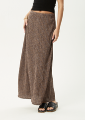 AFENDS Womens Lita - Seersucker Maxi Skirt - Hometown Coffee