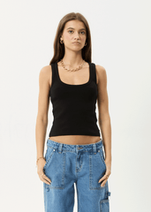 AFENDS Womens Layden - Rib Singlet - Black