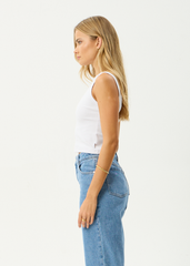 AFENDS Womens Charlie - Rib Singlet - White