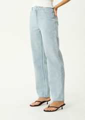AFENDS Womens Leila - Straight Leg Jeans - Stone Blue