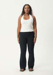 AFENDS Womens Focus - Seersucker Flare Pant - Black