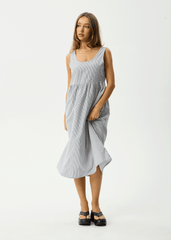 AFENDS Womens Intergalactic - Midi Dress - Navy Stripe