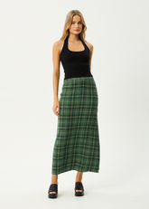 AFENDS Womens Lita - Seersucker Maxi Skirt - Lonnie Hunter Green
