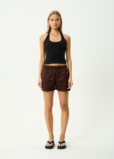 AFENDS Womens Avenue - Track Short - Coffee