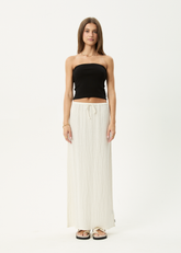 AFENDS Womens Frida - Seersucker Maxi Skirt - Off White