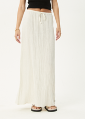 AFENDS Womens Frida - Seersucker Maxi Skirt - Off White